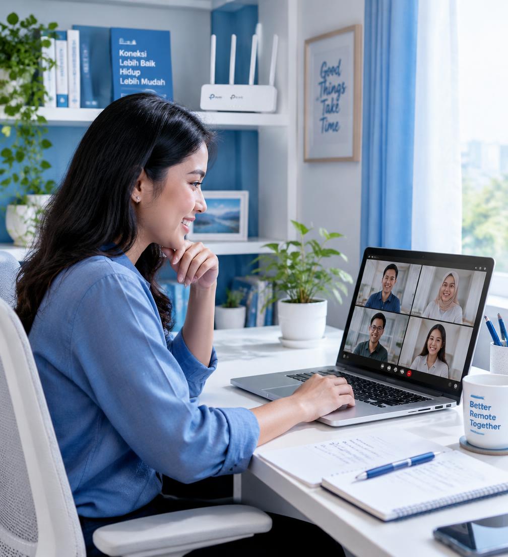 Bekerja dari rumah dengan video conference lancar